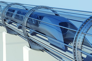 Concept image of intercity hyperloop travel.