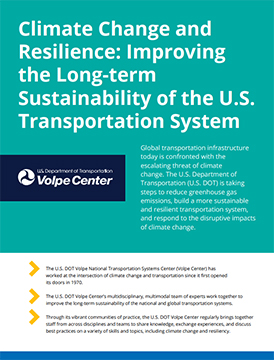 Climate Change and Resilience: Improving the Long-term Sustainability of the U.S. Transportation System