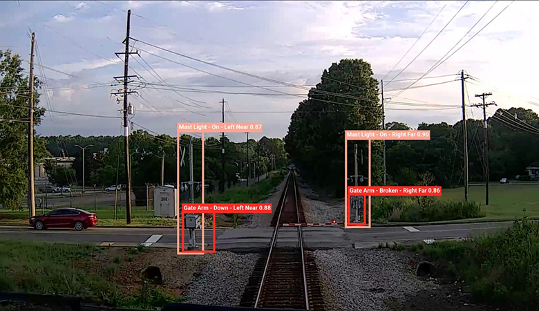 Broken gate arm utilizing AI during the day