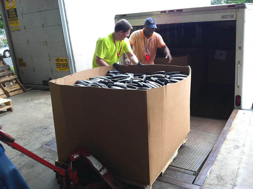 Volpe recently retired 1,342 old phones. A vendor in Michigan loaded old phones—including switches, batteries, and controllers—into a truck for recycling. (Volpe photo) A vendor in Michigan loaded old phones—including switches, batteries, and controllers—into a truck for recycling.