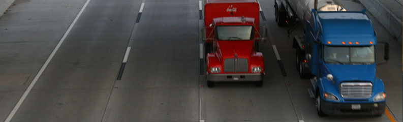 Image of trucks on a highway