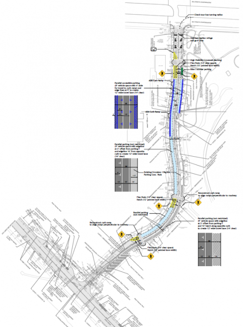 "Engineering drawing that proposes pavement markings and other infrastructure improvements in front of the Martin Luther King Jr. Memorial."