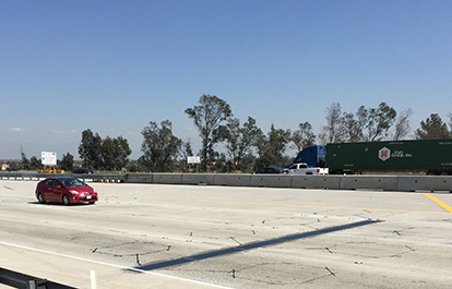 A highway with the Inductive Loops Signature loop wires installed in the pavement.