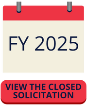 ​​​​Image shows FY2025 calendar icon link to view past solicitation.