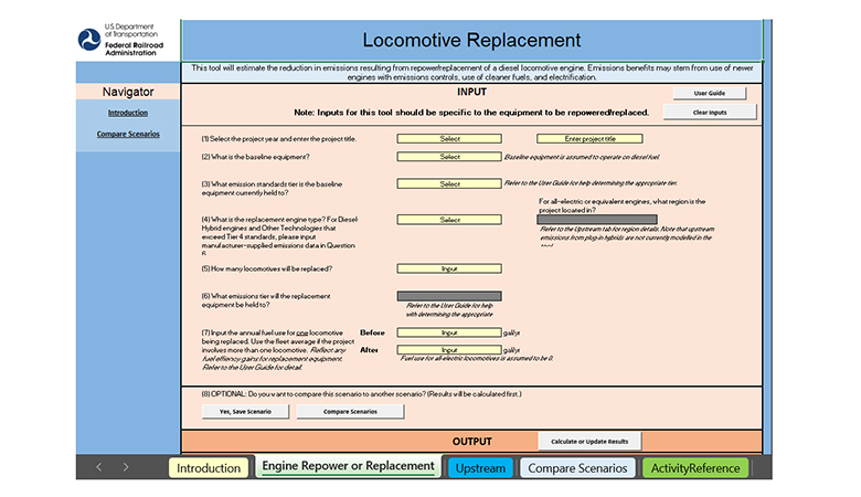 This screenshot shows the LECT interface. (FRA/U.S. DOT Volpe Center)