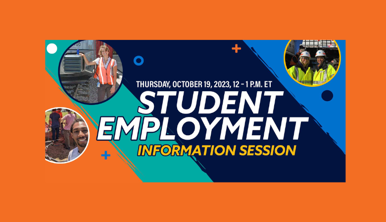 Colorful graphic for student employment fair on October19