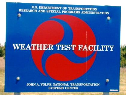 Front sign at the Aviation Weather Research Facility