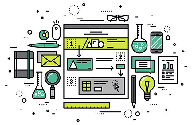 Vector concept image of research