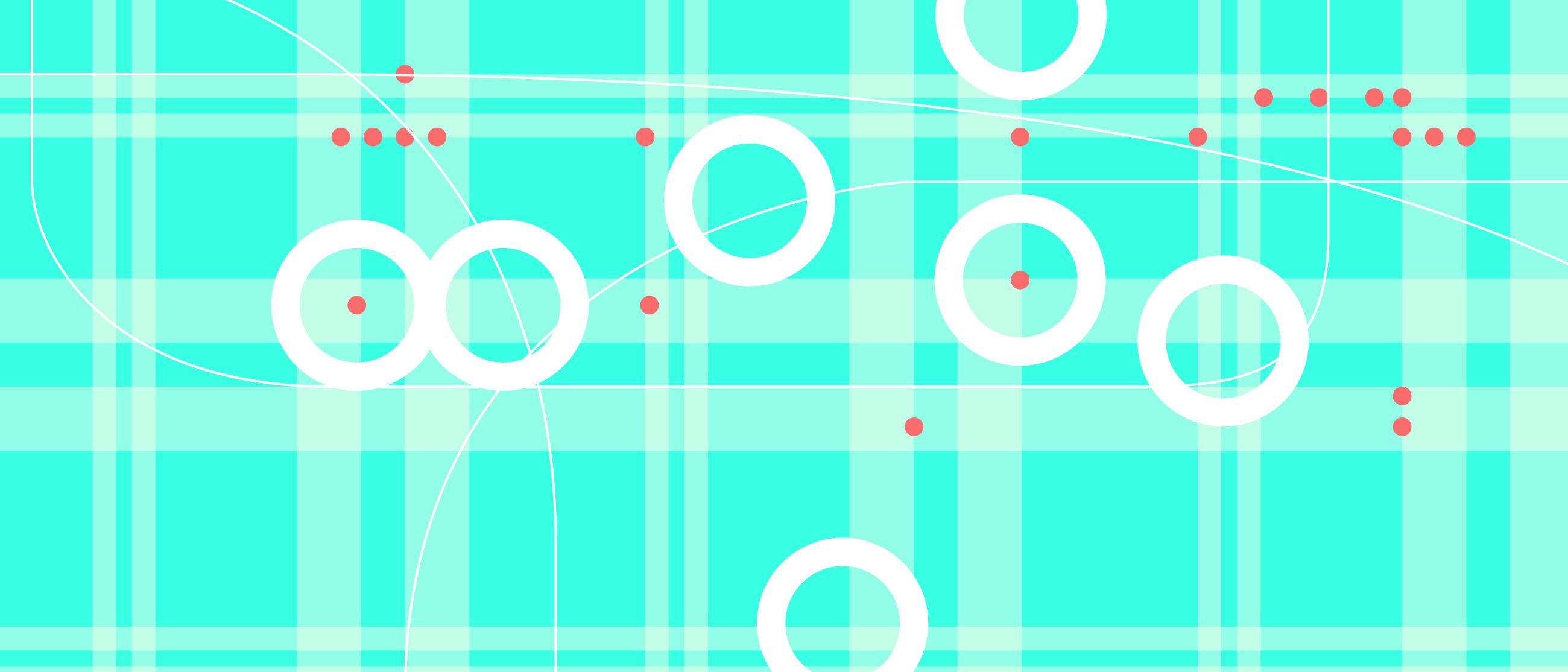 A green patterned graphic