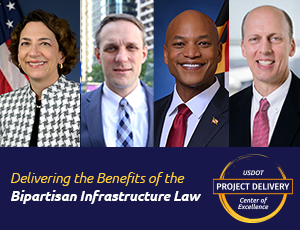 Images of event speakers Polly Trottenberg, Wes Moore, Christopher Puchalsky, Thomas Nissalke