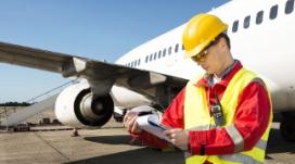 Airplane engineer with checklist. (123RF photo) Airplane engineer with checklist.