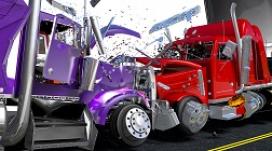 Two trucks in a head-on collision. (sergeydv/123RF photo) Two trucks in a head-on collision.