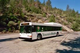 Shuttle parked at Yosemite National Park