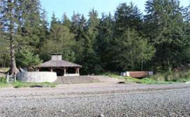 Gazebo and road at Auk Village Recreation Area