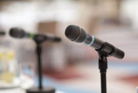 Microphones at a conference