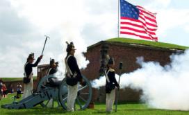 Fort McHenry re-enactment canon shooting