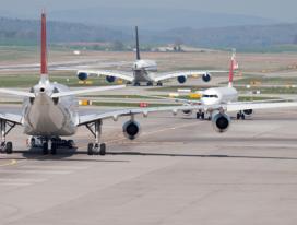 Airplanes on the runway