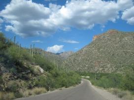 Photo of Sabino Canyon from the road (Volpe photo) Photo of Sabino Canyon from the road (Volpe photo)