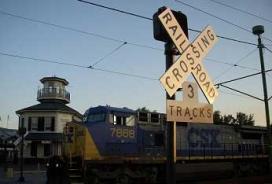 Photo of a railroad crossing