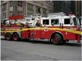 A New York City fire truck responds to a call A New York City fire truck responds to a call