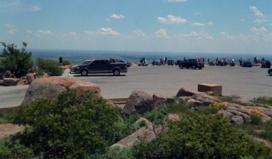 Parking lot at the Mt. Scott summit in Wichita Mountains Wildlife Refuge.